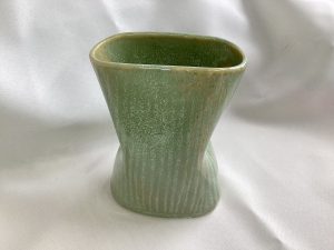 Green squashed vase